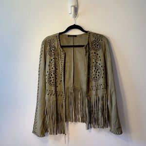 Dark Sage Suede Feel Jacket (S)